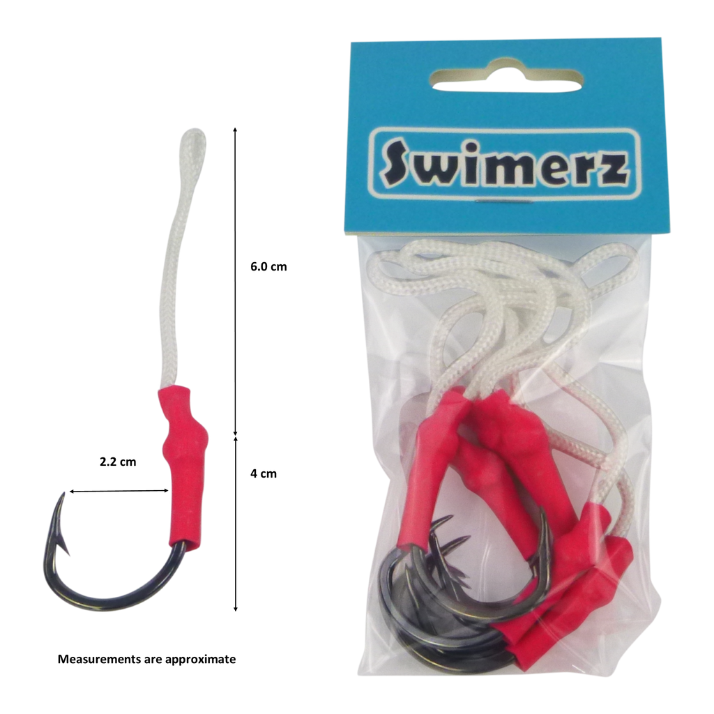 Swimerz 5/0 Single Assist Hooks, 6 pack-1