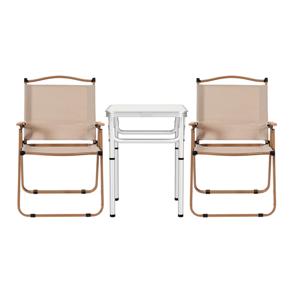 Weisshorn 3pc Camping Table Chair Set Outdoor Folding Aluminium Portable Picnic