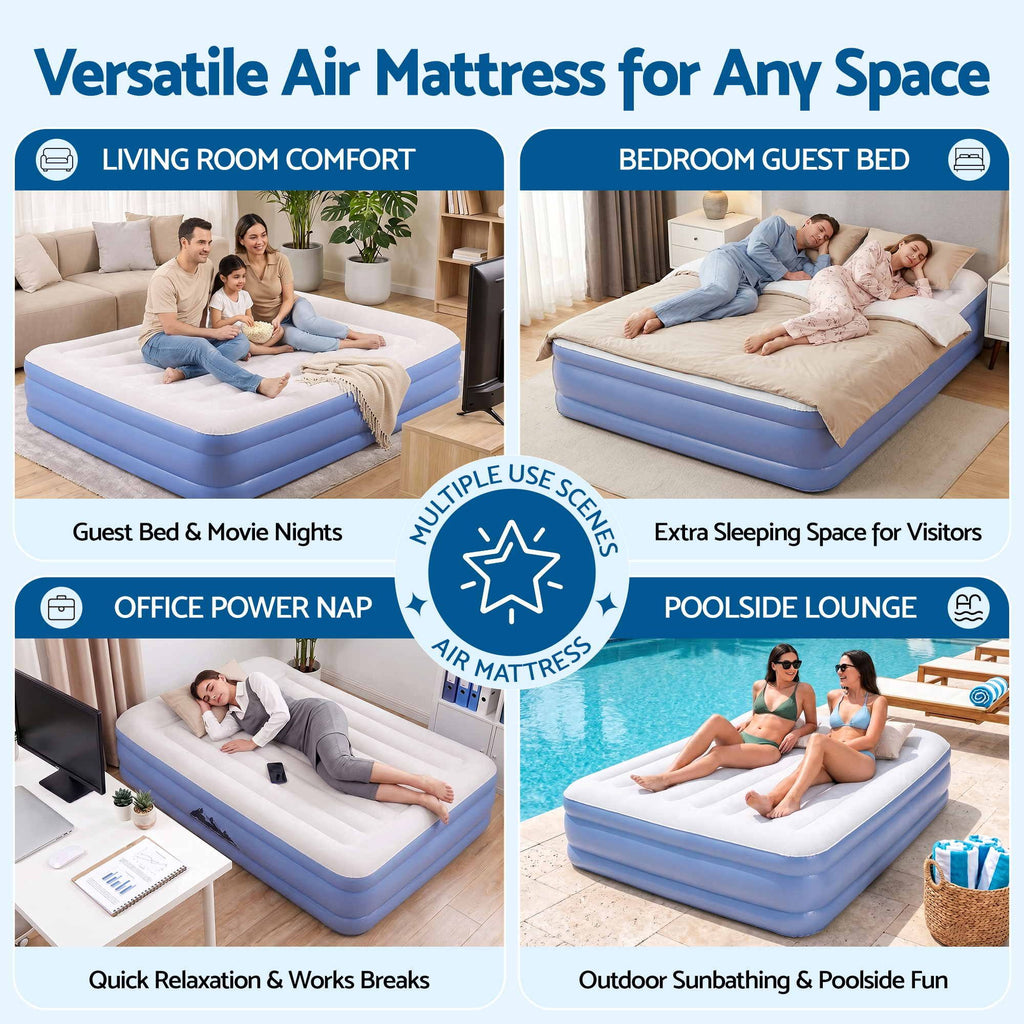 Weisshorn Queen Air Mattress with Rechargeable Cordless Pump 50cm