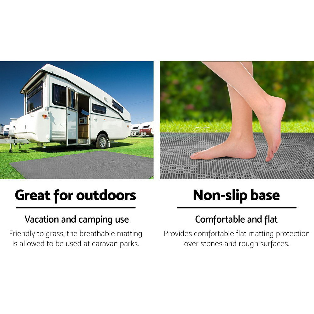 Weisshorn 6x2.5M Annex Matting 600GSM Floor Mats Hollow Design Mesh Caravan
