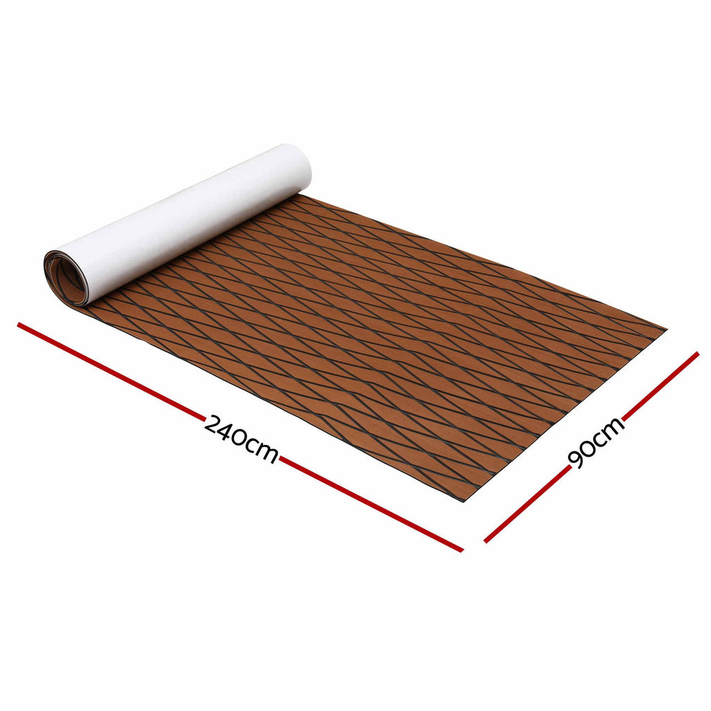 Seamanship EVA Foam Boat Flooring Decking Mat 240x90cm 6mm Diamond Brown