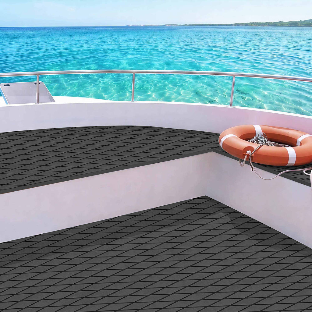 Seamanship EVA Foam Boat Flooring Deck Mat 240x90cm 6mm Diamond Dark Grey