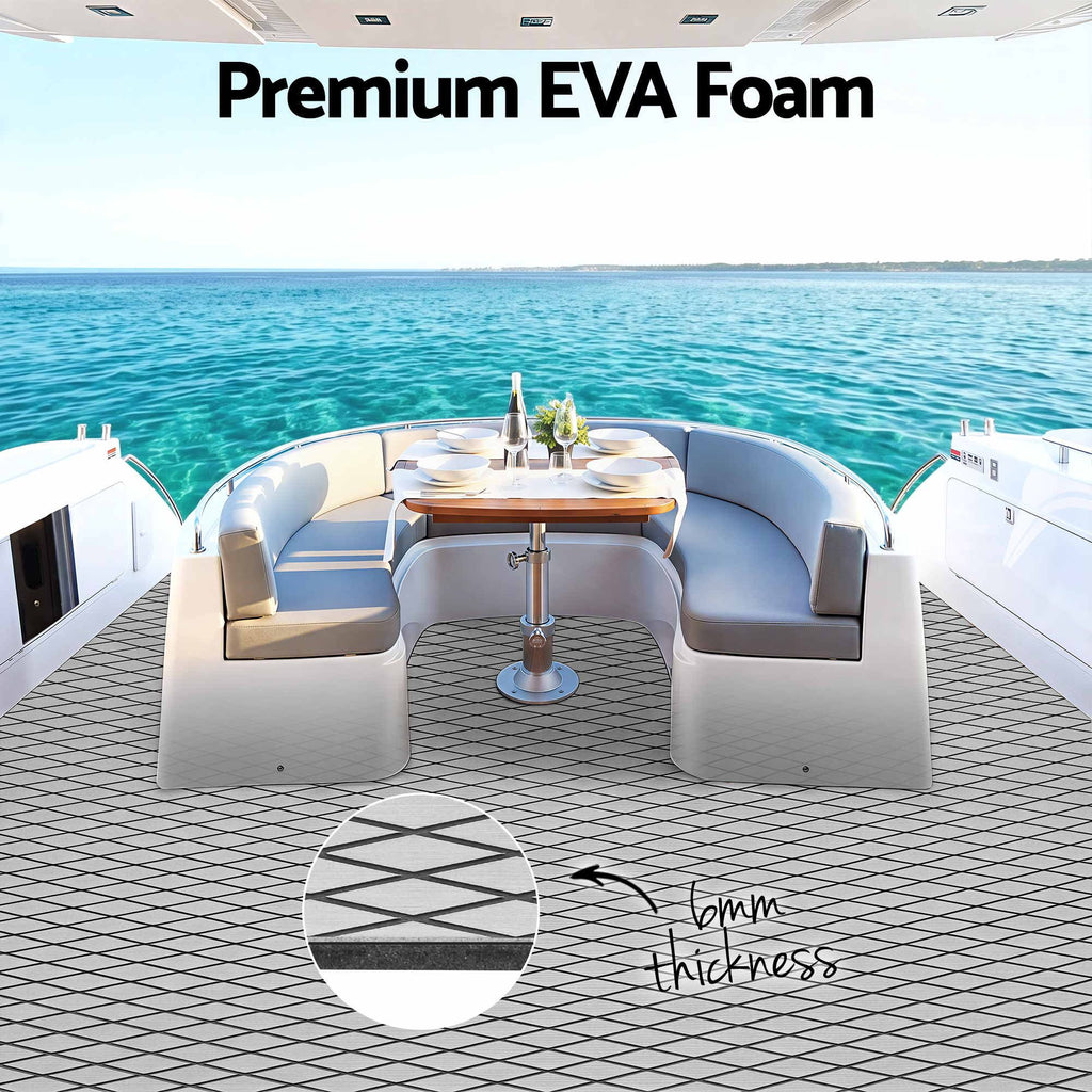 Seamanship EVA Foam Boat Flooring Deck Mat 240x90cm 6mm Diamond Light Grey