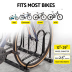 Weisshorn 4 Bike Floor Stand Rack Fits 20"-29" MTB Tires for Garage Storage