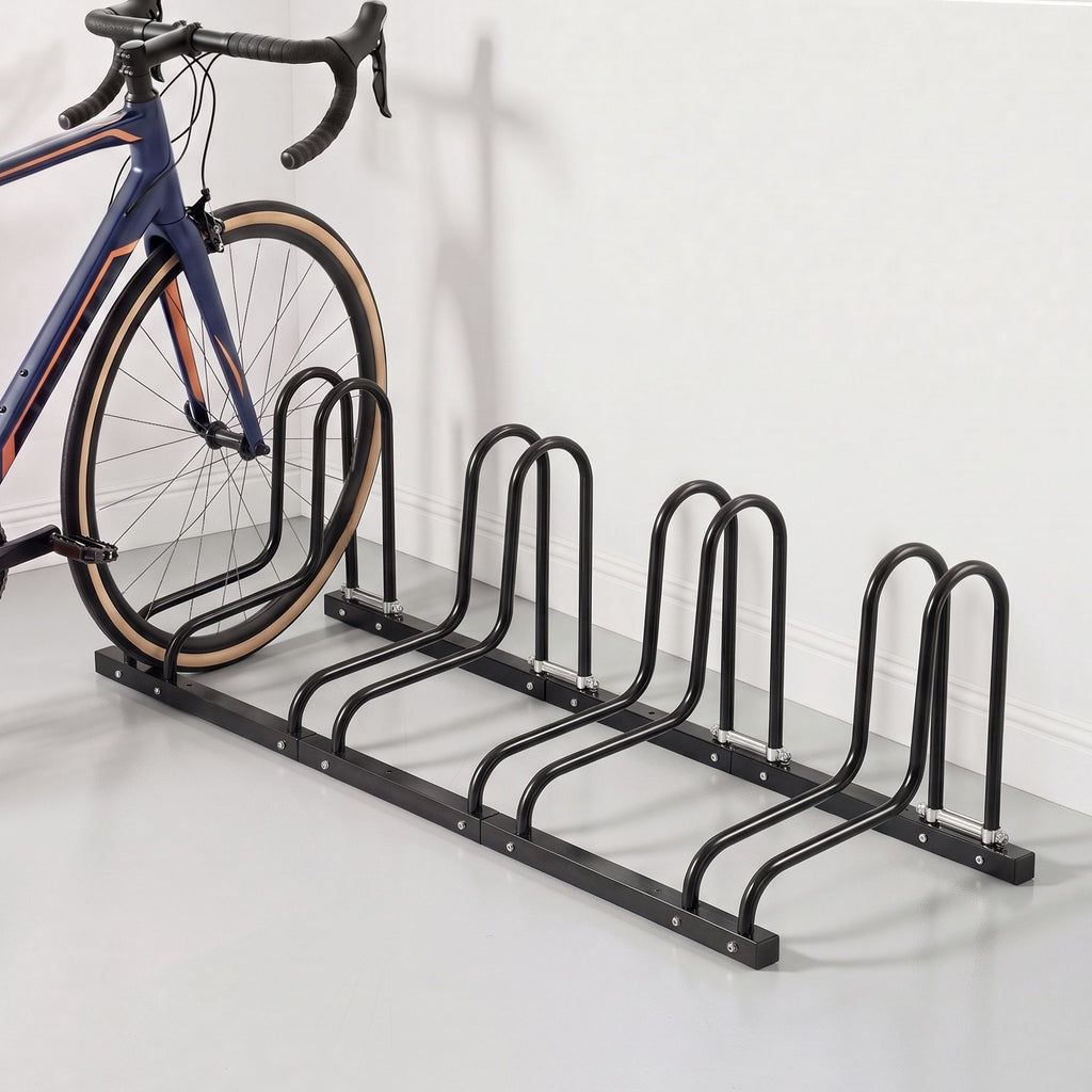Weisshorn 4 Bike Floor Stand Rack Fits 20"-29" MTB Tires for Garage Storage