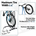 Weisshorn 4-in-1 Bike Parking Stand Vertical Floor Storage Rack for 24"-27.5" Bicycles, Adjustable Height Repair Maintenance Stand, Stable Indoor Garage Space Saver with Non-slip Rubber Feet