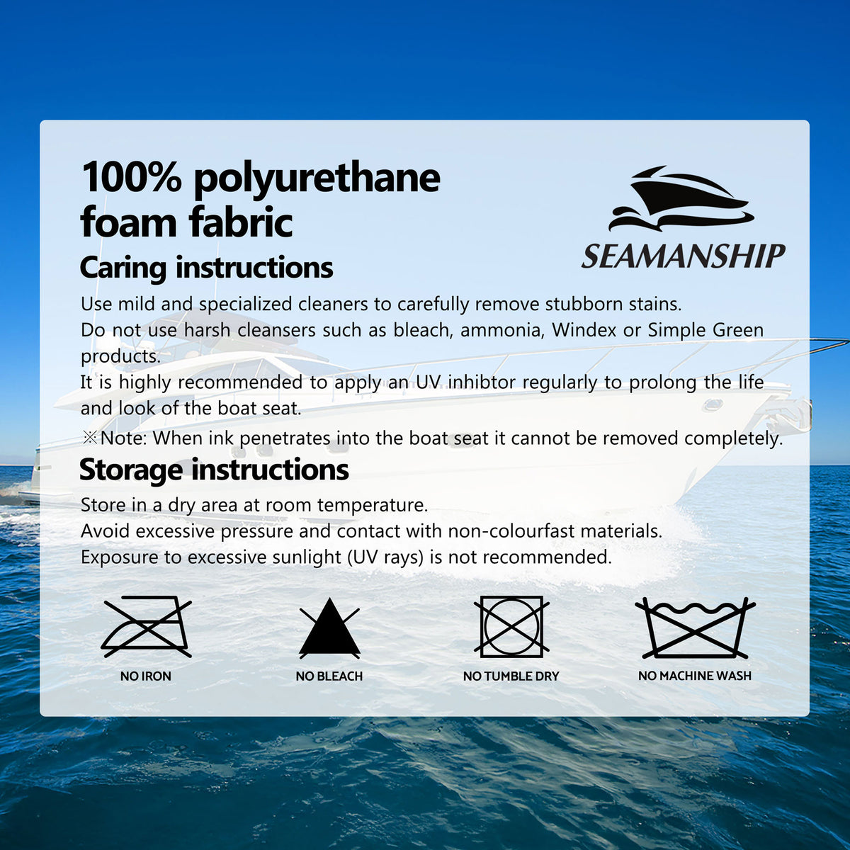 Seamanship 2X Folding Boat Seats with 2X Adjustable Pedestals 55–75cm Marine Seat Swivel High Back 12cm Padding Black