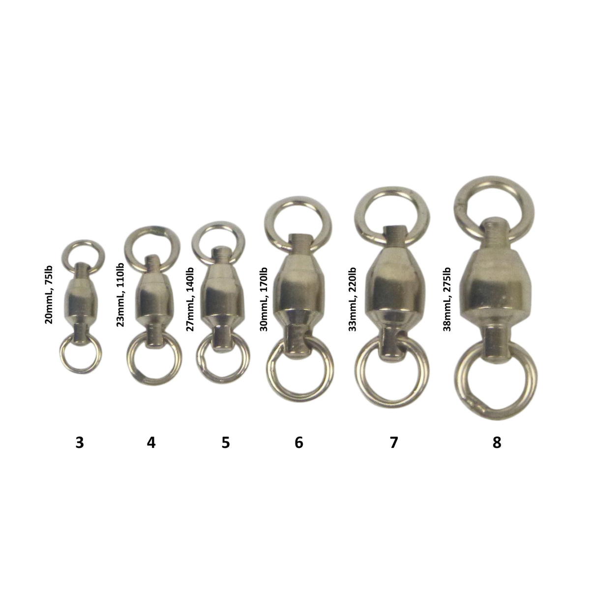 Swimerz Heavy Duty Ball Bearing Swivels, Size 3, 20 pack-1