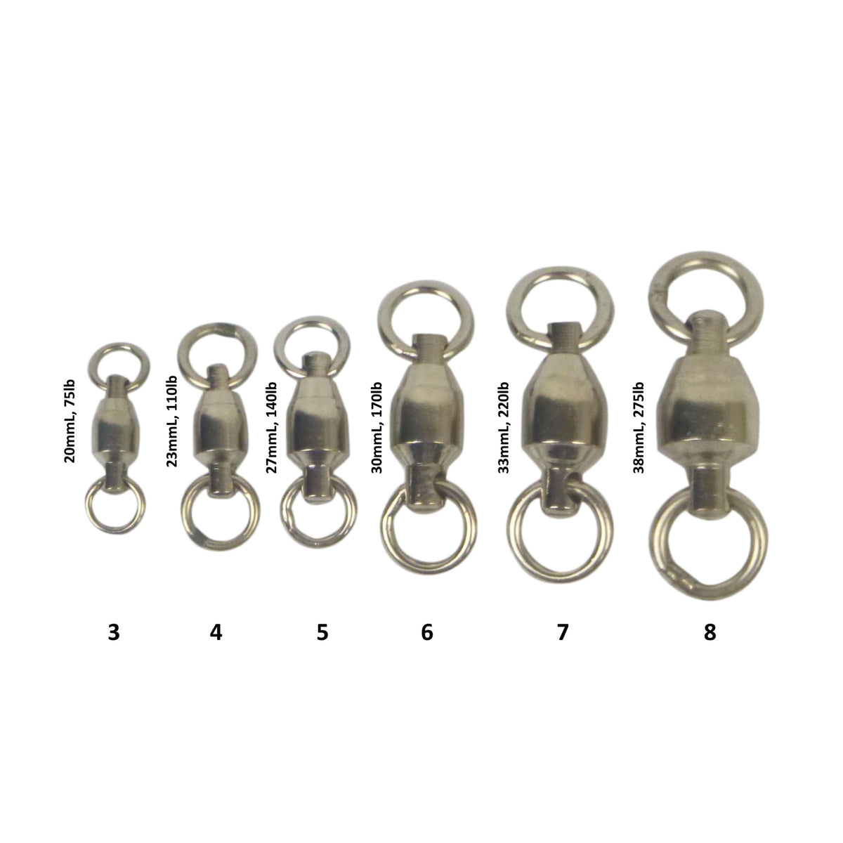 Swimerz Heavy Duty Ball Bearing Swivels, Size 4, 20 pack-1