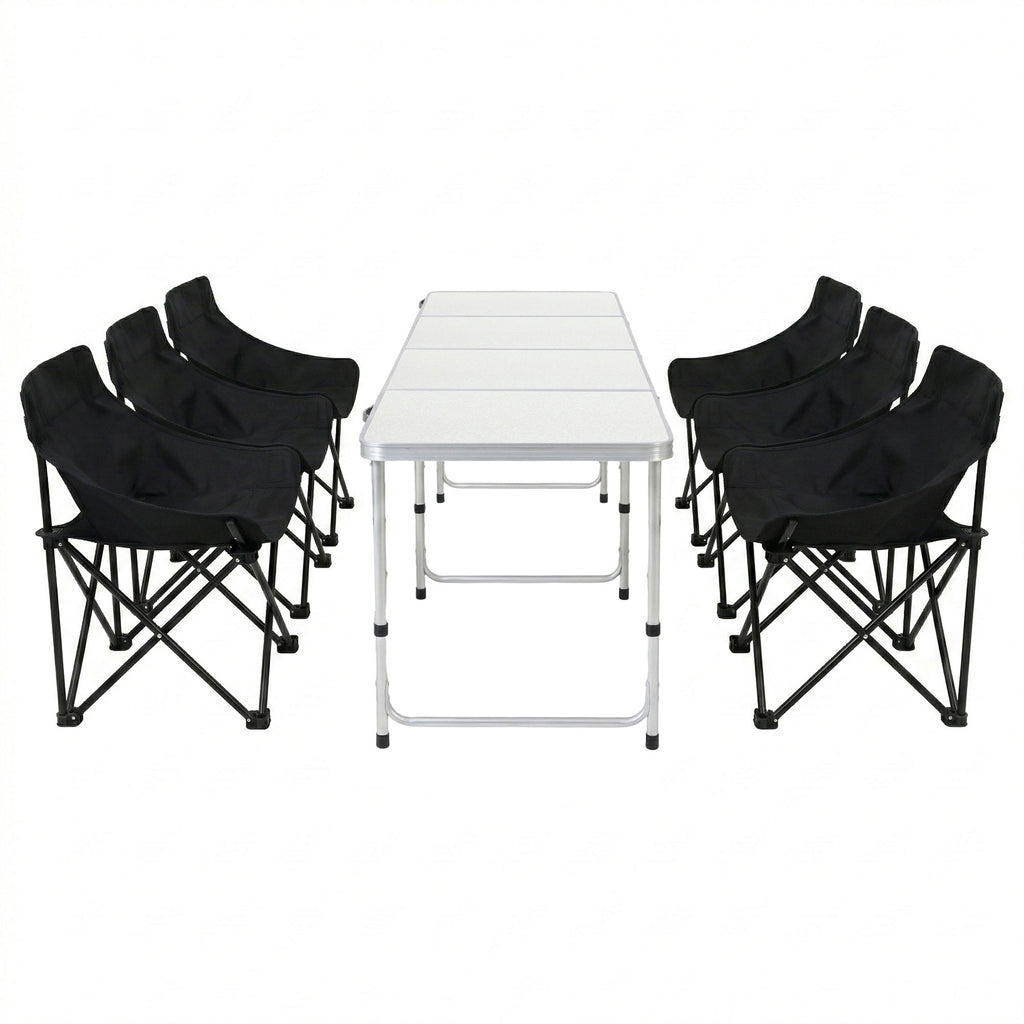 Weisshorn 7pc Camping Table Chair Set Outdoor Folding Aluminium Portable Picnic