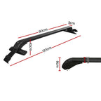 Universal Car Roof Racks Pod Aluminium Cross Bars Clamps Lockable 90cm Black