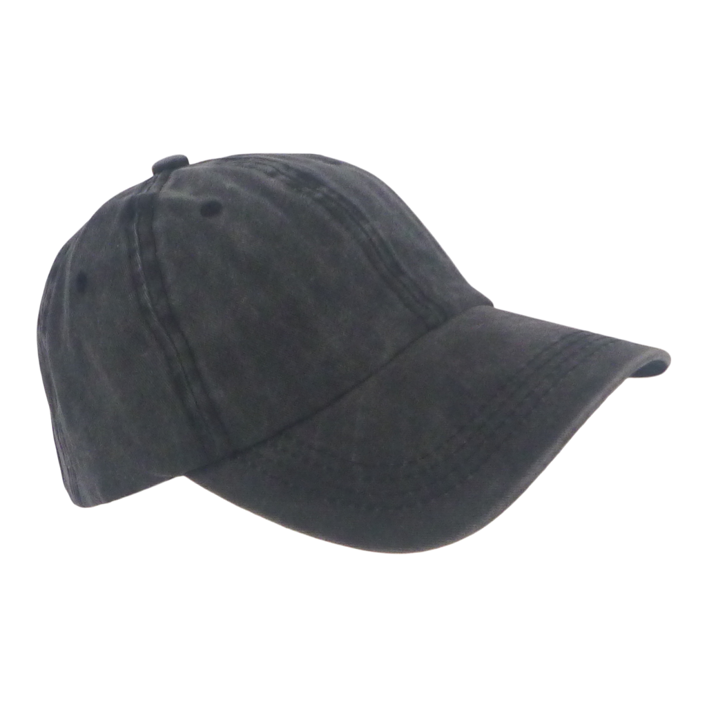BSTC 6-Panel Baseball Cap, Distressed Cotton, Charcoal-0