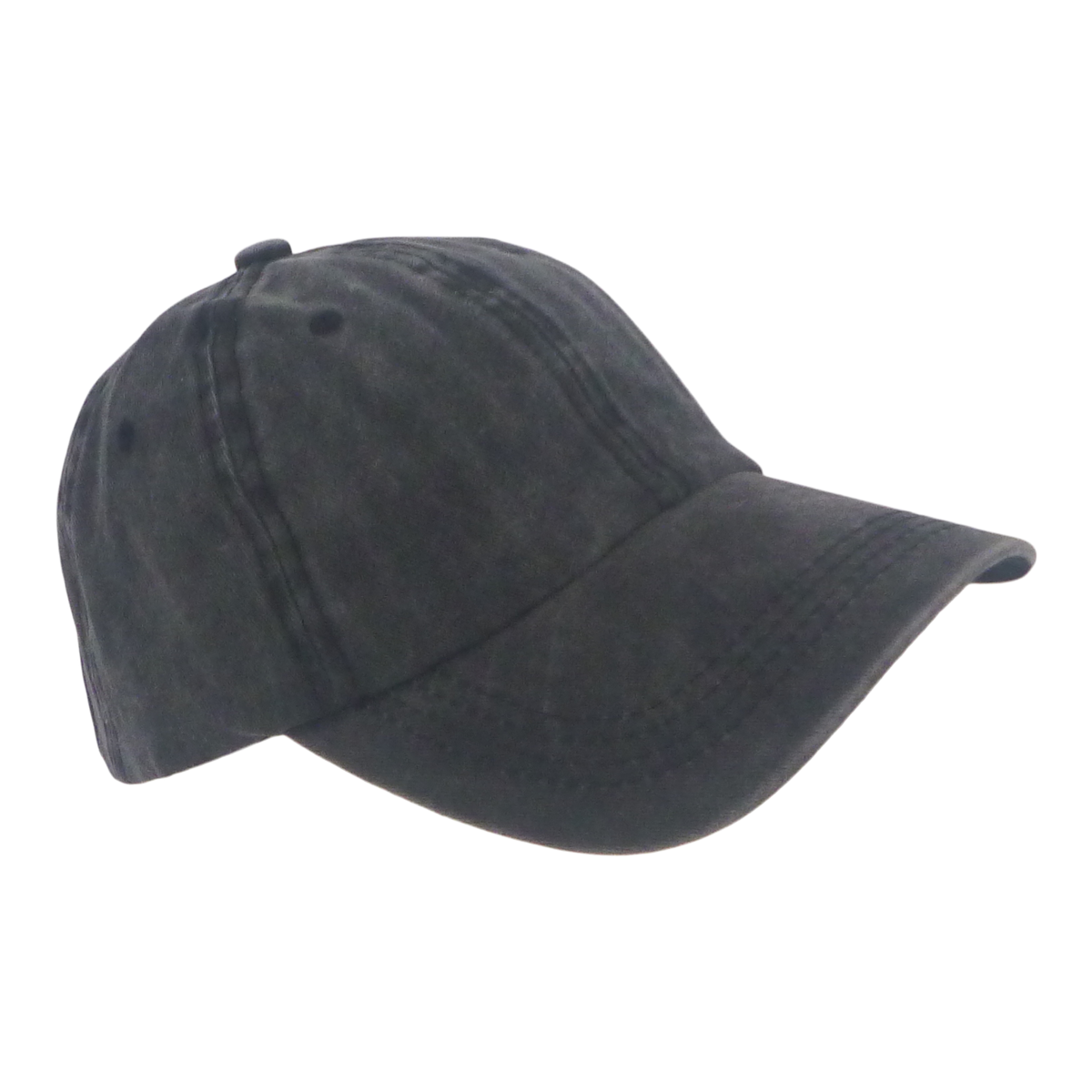 BSTC 6-Panel Baseball Cap, Distressed Cotton, Charcoal-0