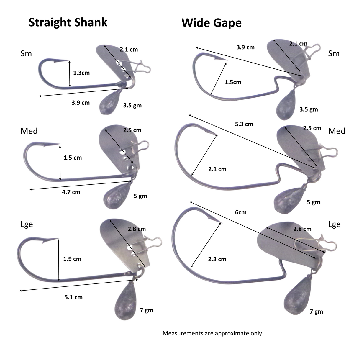 Dekoi Blade Jig Head, Wide Gape, Size Large, 3 pack-2