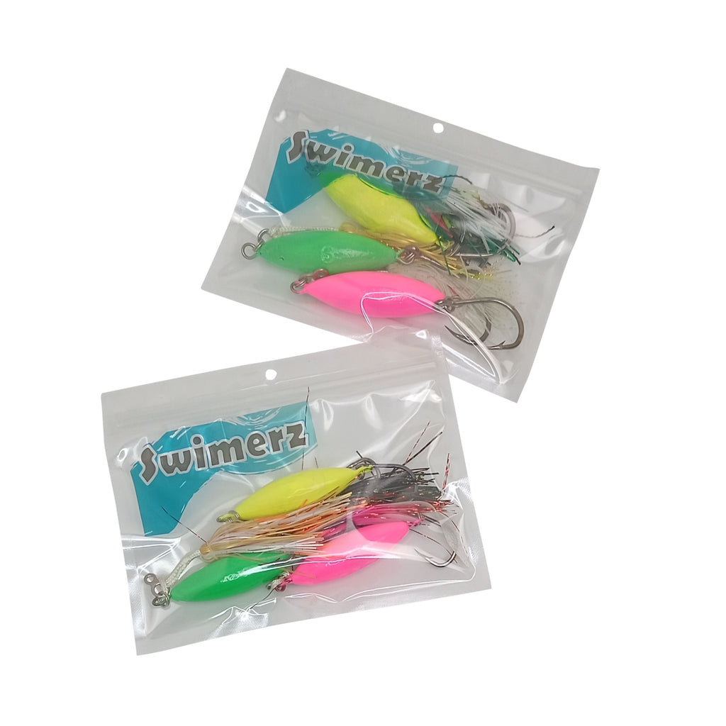 Swimerz Eddy Bomber Jig, 200gm, Super Glow, 3 pack-2