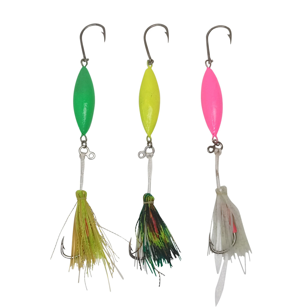 Swimerz Eddy Bomber Jig, 200gm, Super Glow, 3 pack-1