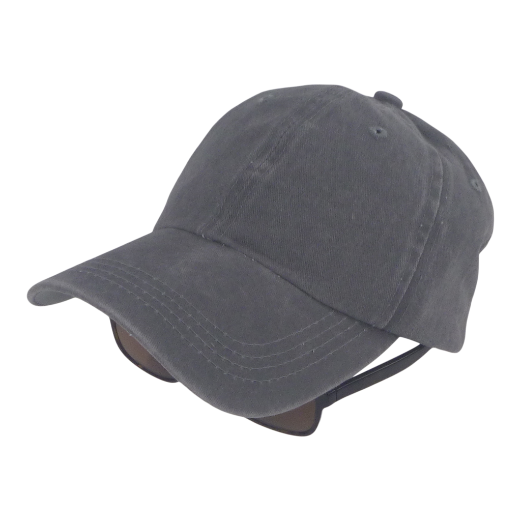 BSTC 6-Panel Baseball Cap, Distressed Cotton, Grey-1
