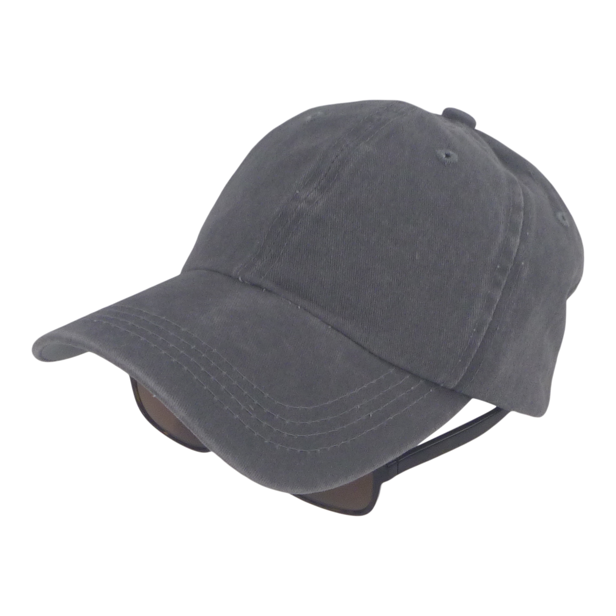 BSTC 6-Panel Baseball Cap, Distressed Cotton, Grey-1