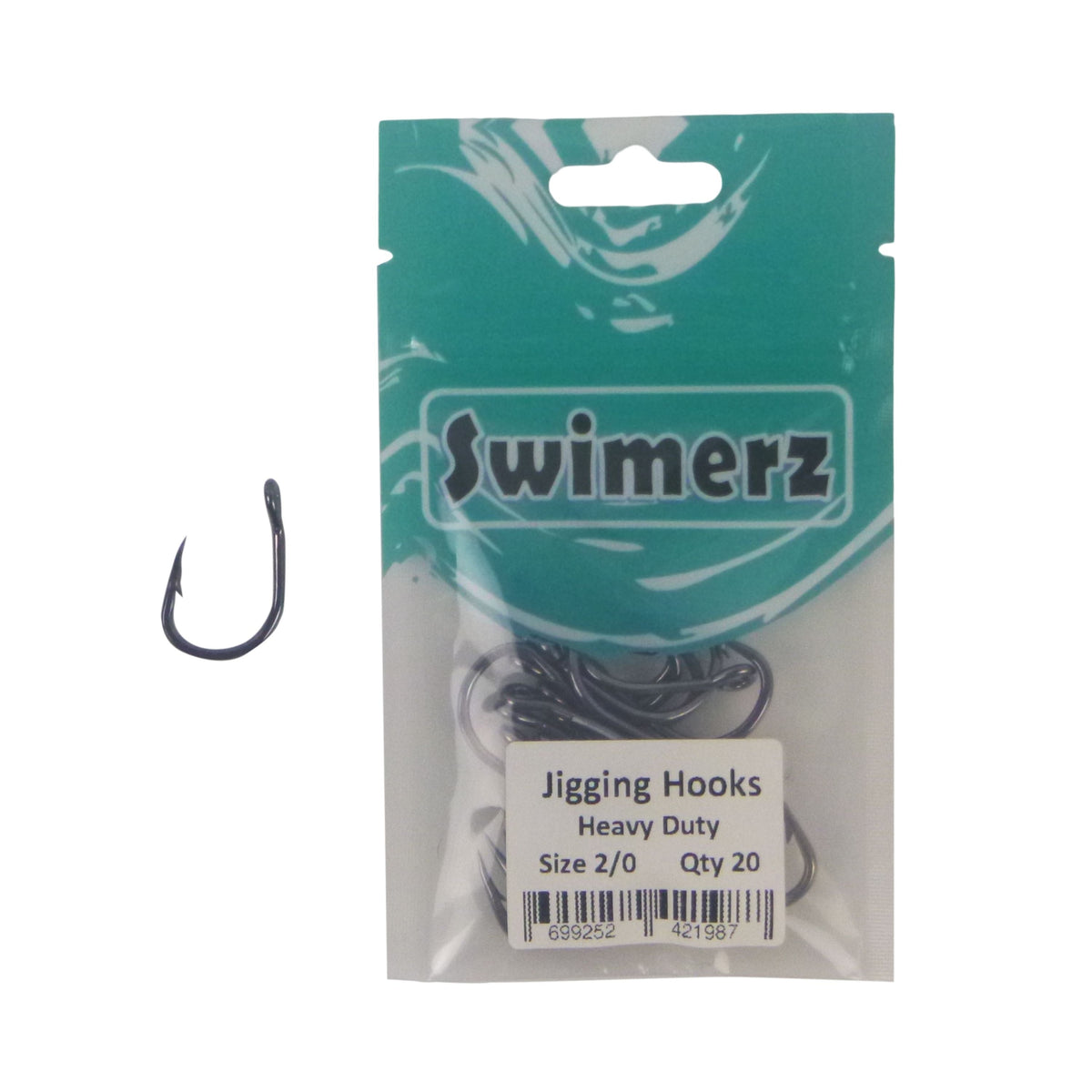 Swimerz 2/0 Heavy Duty Jigging Hooks 20 pack-1