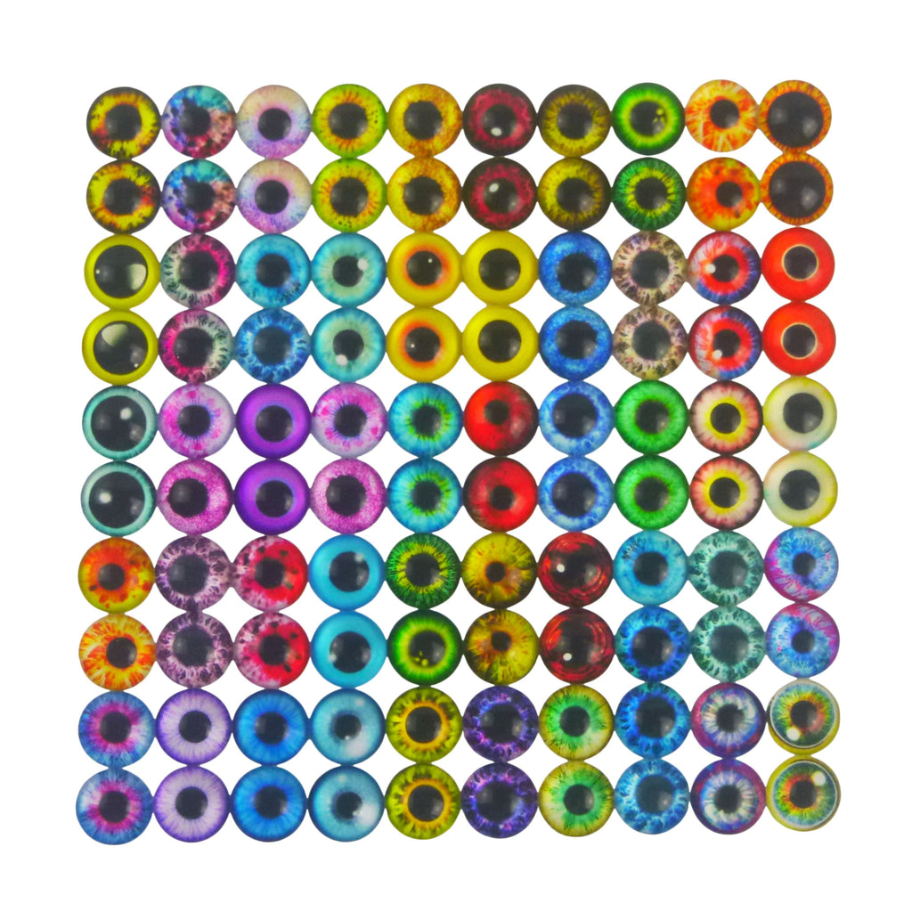 Artizan Molded Lure Eyes, 14mmD, 50*2, Qty 100-0