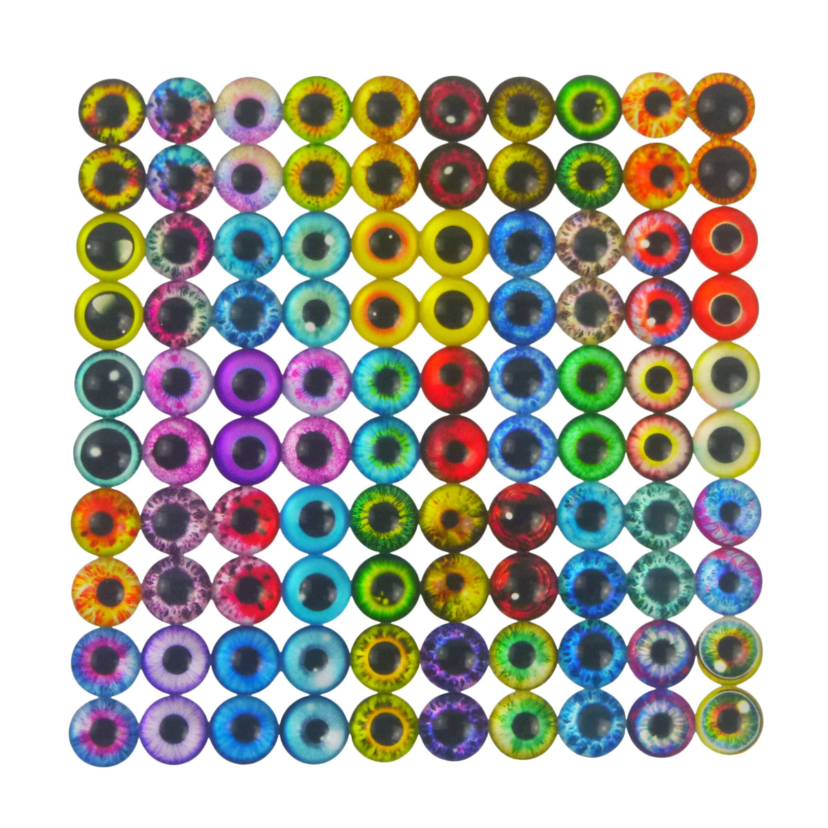 Artizan Molded Lure Eyes, 14mmD, 50*2, Qty 100-0