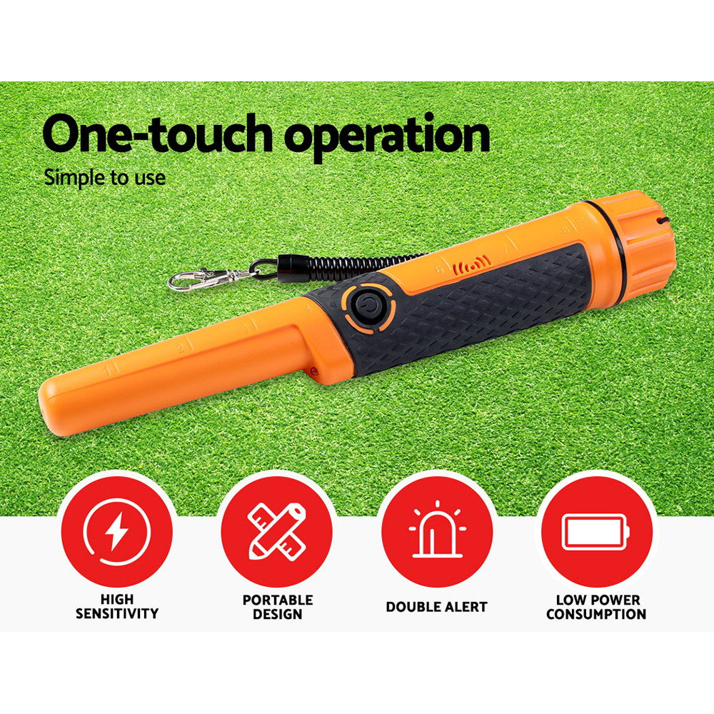 Metal Detector 40MM Sensitive Handheld Pinpointer Water Resistant Automatic Hunter Orange