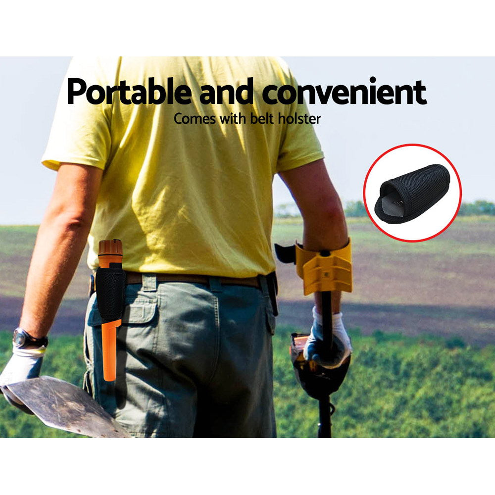 Metal Detector 40MM Sensitive Handheld Pinpointer Water Resistant Automatic Hunter Orange