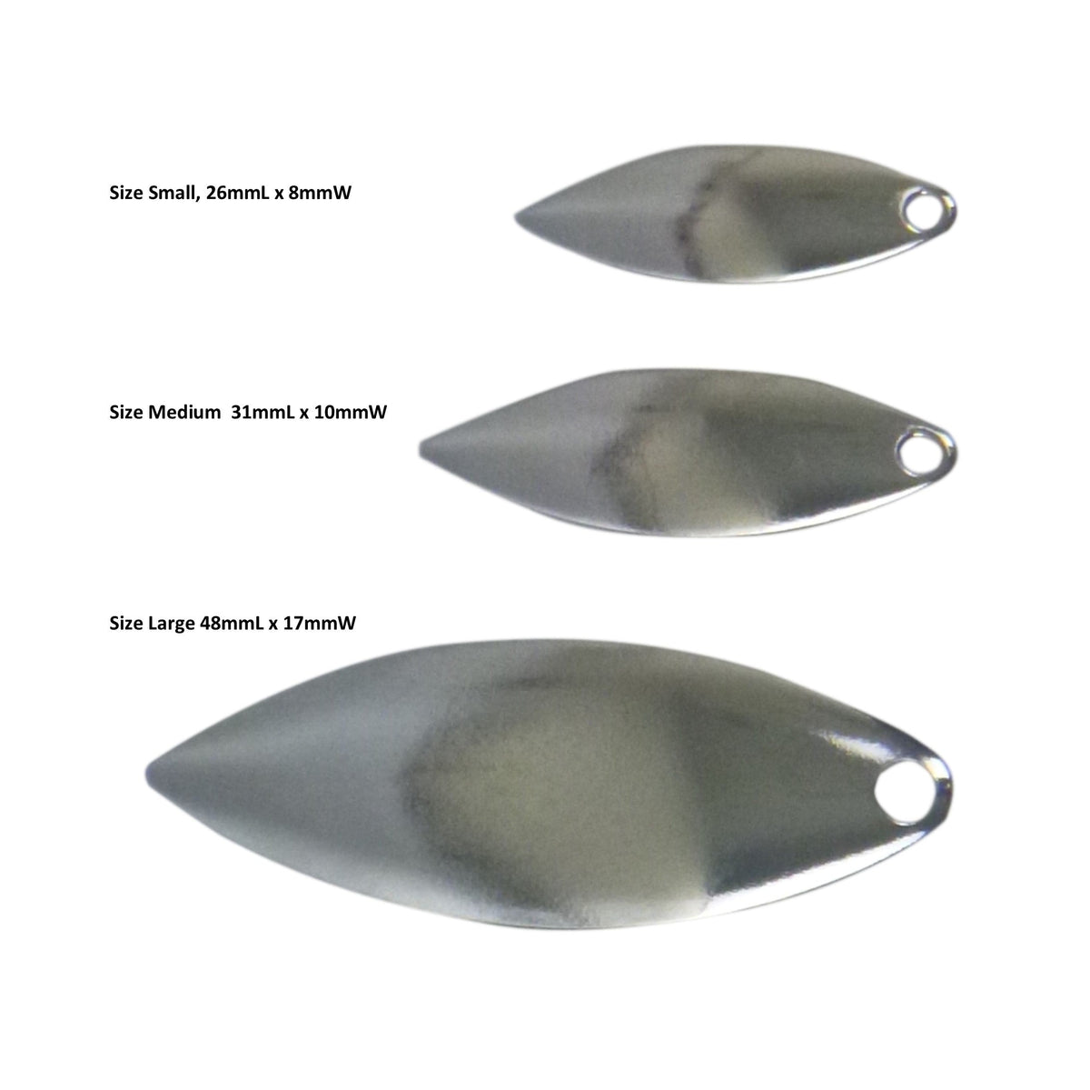 Artizan Smooth Willow Blade, Nickel, 48mmL x 17mmW, Qty 5-1