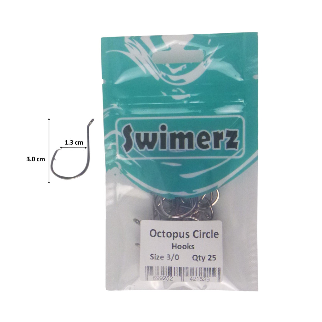 Swimerz 3/0 Octopus Circle Hooks, 25 pack-2