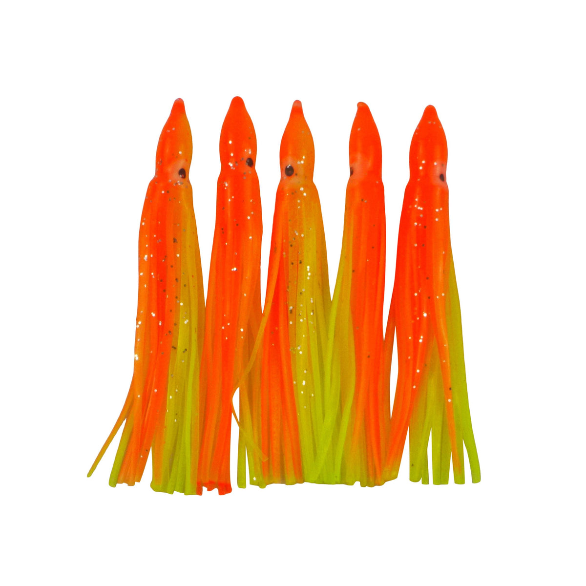Swimerz Octopus Skirts 100mm Orange Fire, 5 pack-0