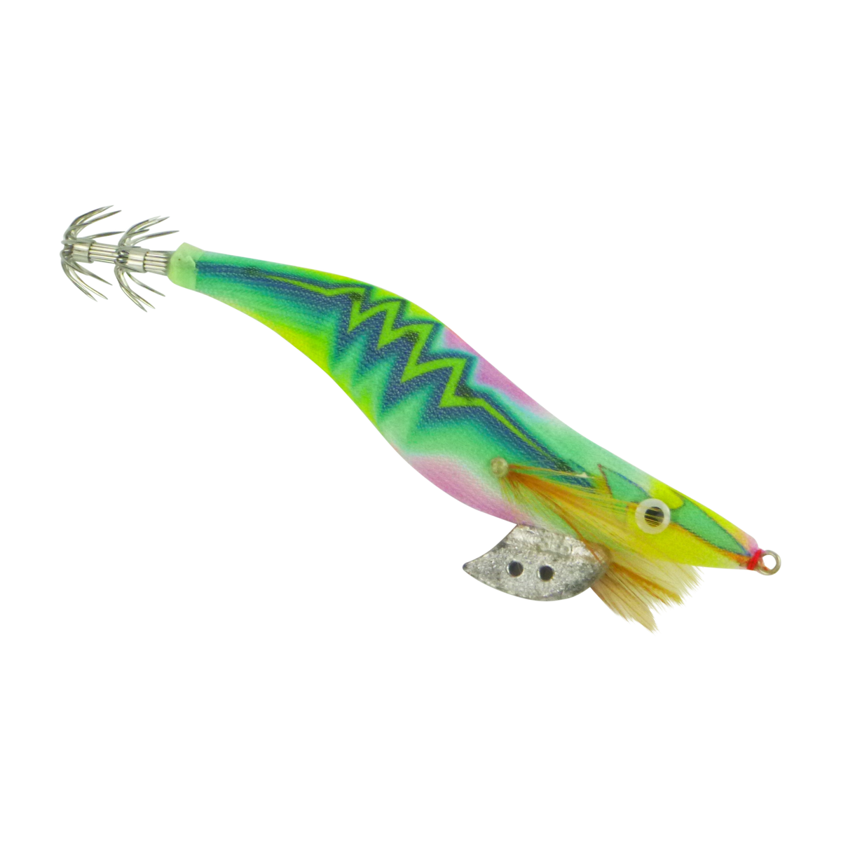 Finesse Rumoika Squid Jig, Lime Glow, size 3.5, 2 pack-0