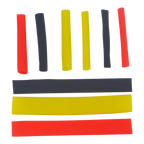Swimerz Assist Hook Sleeves, 3mm Shrink Tube, Black, Yellow & Red, 50mmL. Qty 45.-1