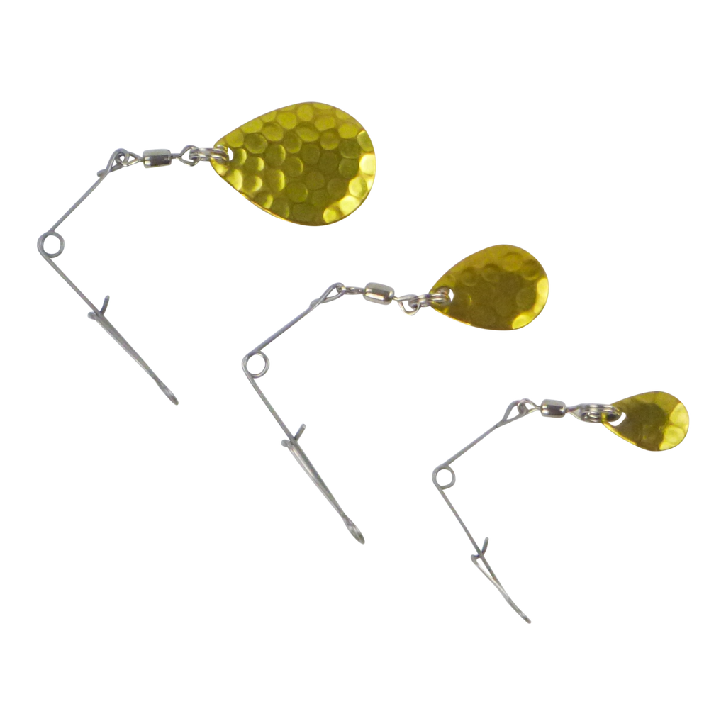 Swimerz Jig Spinner, Large, Hammered Brass, 5 Pack-0