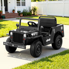 Rigo Kids Electric Ride On Car Jeep Military Off Road Toy Cars Remote 12V Black