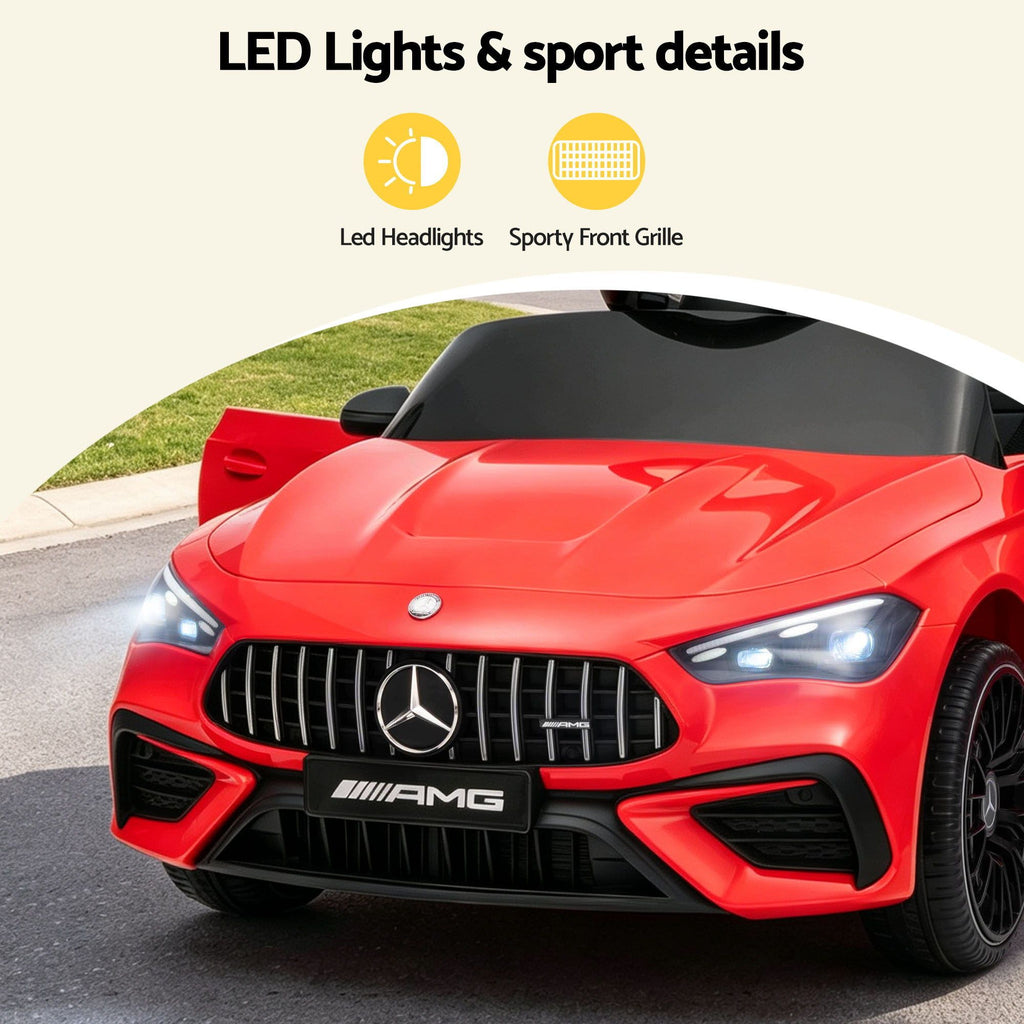 Ride On Car Licensed Mercedes Benz AMGC63 Kids Electric Car 12V Music Red