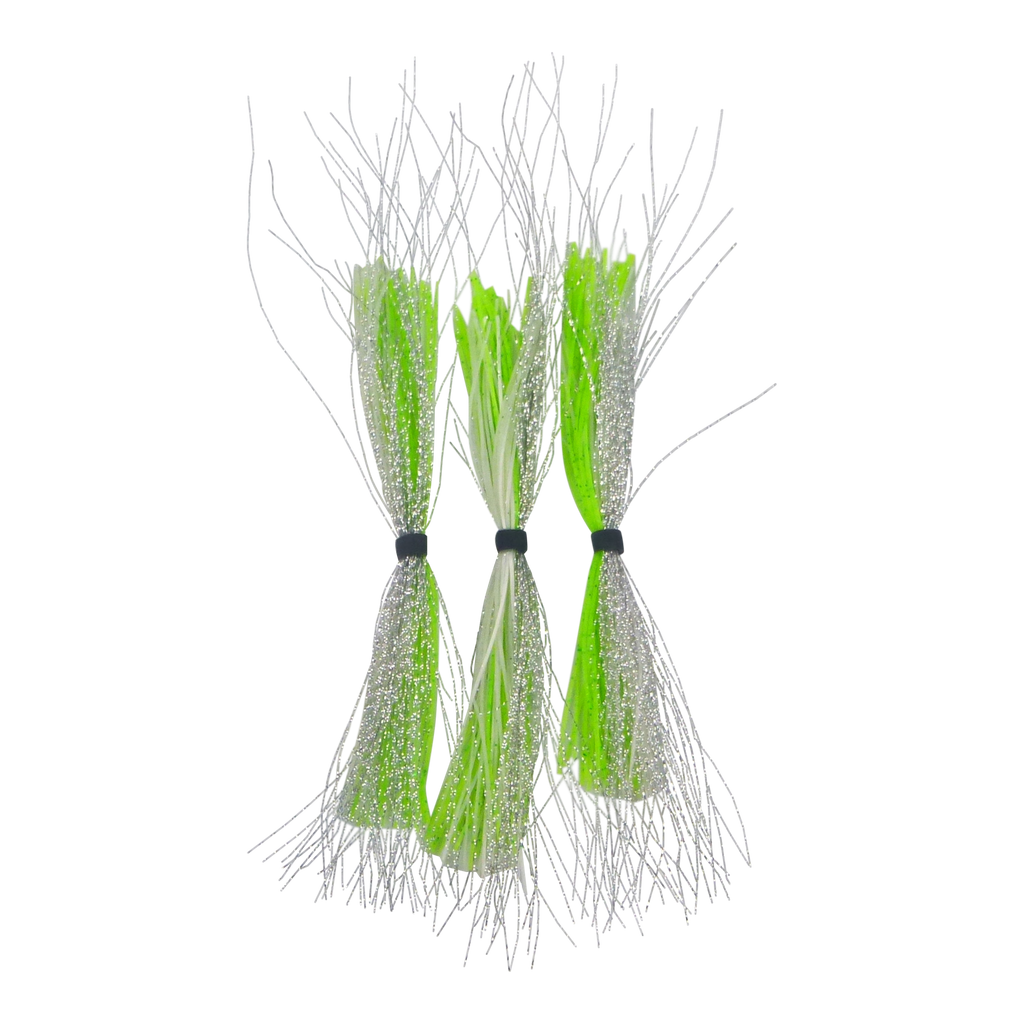 Dekoi Krystal Flash Lure Skirts, Silver Chartruese-0