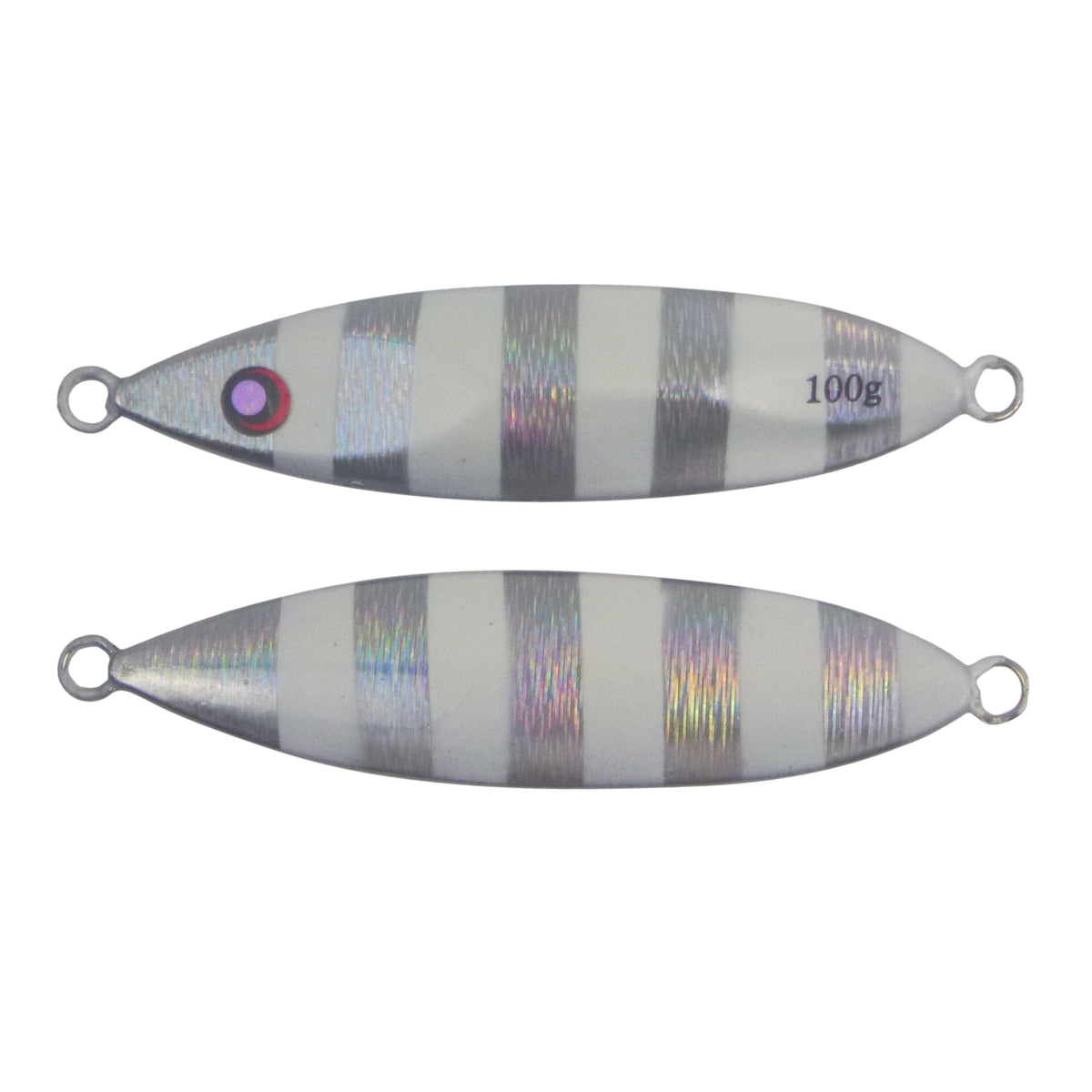 Finesse Slow Pitch Flutter Jig, 100gm, Silver White, 2 pack-0