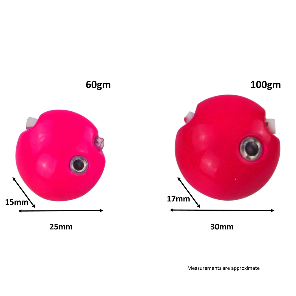 Finesse Kabura Slider Jig Head, 60gm, Hot Pink, 2 Pack-1