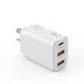 Devanti USB C Charger 30W Fast Charger 3 Port PD Charging Block White