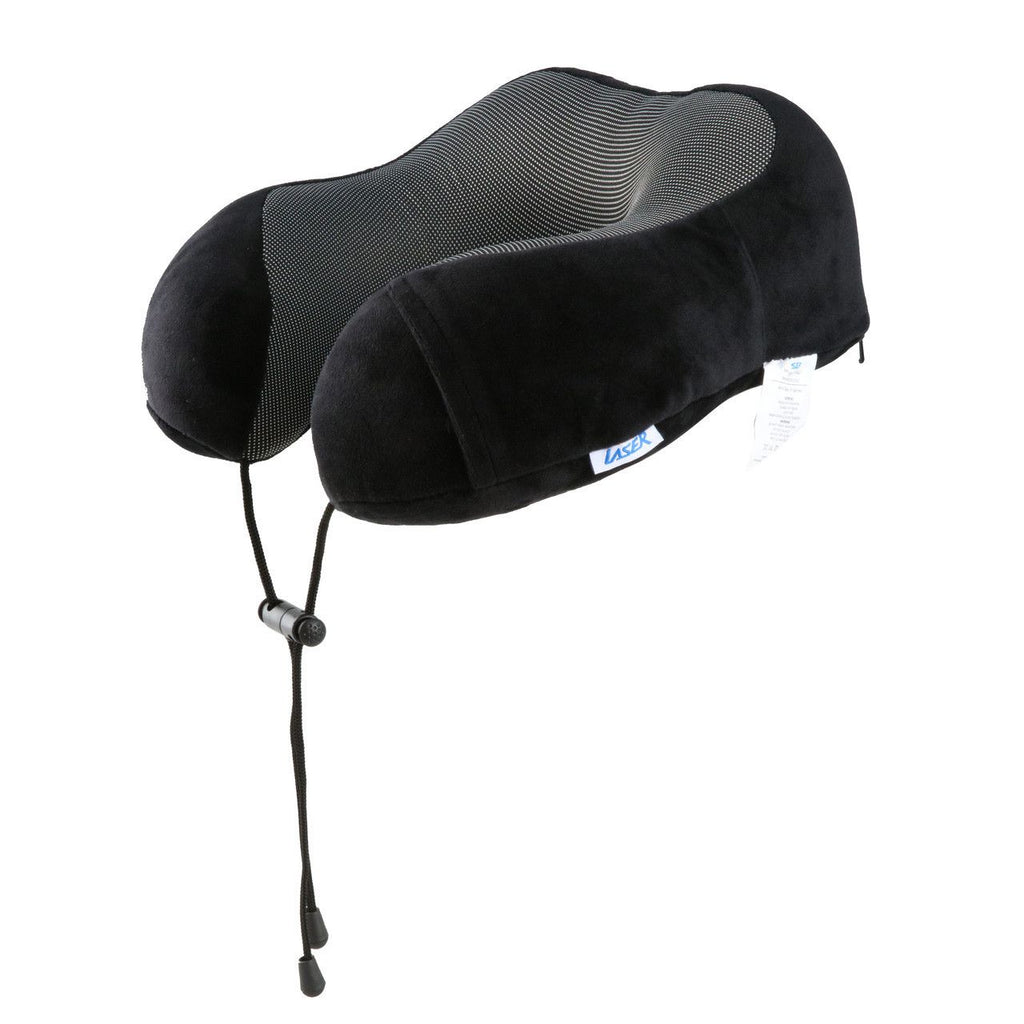 Laser Black Memory Foam Neck Pillow - Easy Snap
