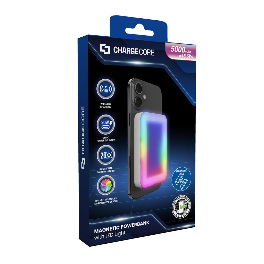 Laser ChargeCore 5000mAh Selfie Powerbank - White