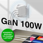 Laser 100W GaN USB-C and USB-A Wall Charger