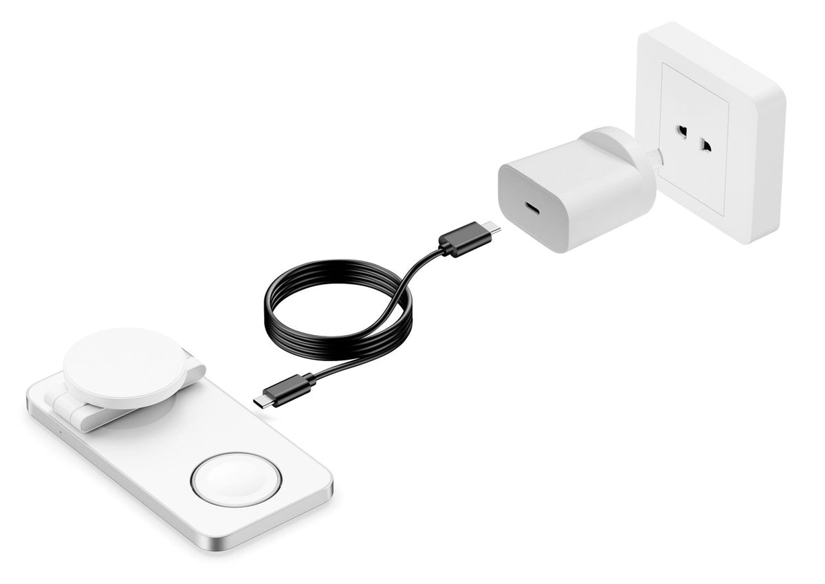 Laser ChargeCore 3-in-1 MagSafe Charger White