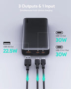 AUKEY Sprint X 20000mAh 30W PD 3-Port USB-C Power Bank with PPS – PB-Y42