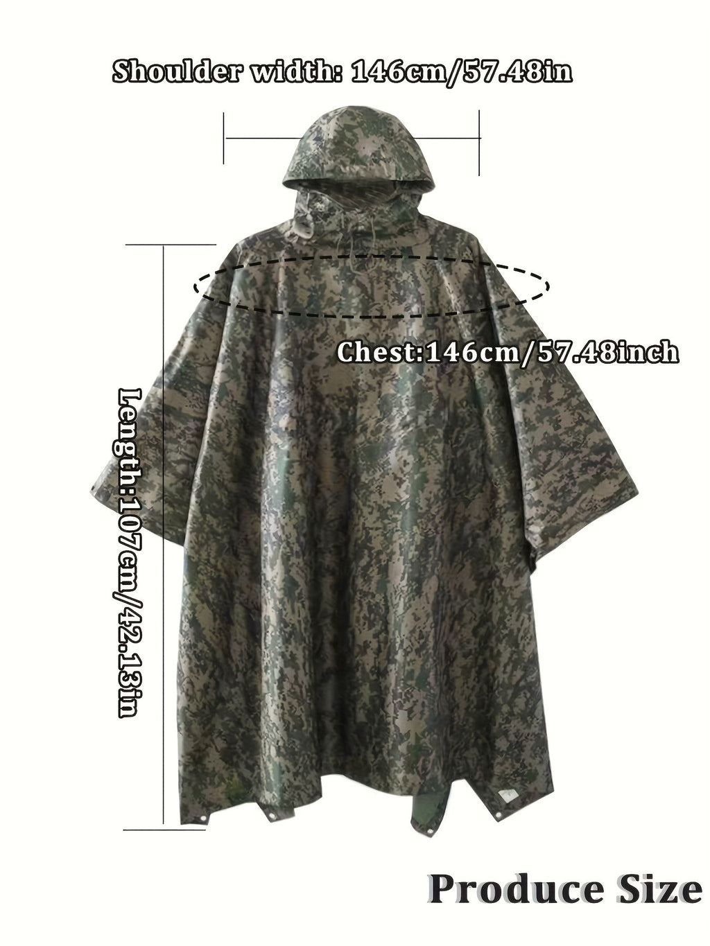 Camouflage 迷彩 Camouflage rain poncho, waterproof poncho Australia, outdoor rain gear, camping poncho, hiking poncho, bushwalking poncho, hunting poncho, emergency poncho