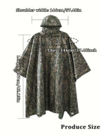 Camouflage 迷彩 Camouflage rain poncho, waterproof poncho Australia, outdoor rain gear, camping poncho, hiking poncho, bushwalking poncho, hunting poncho, emergency poncho
