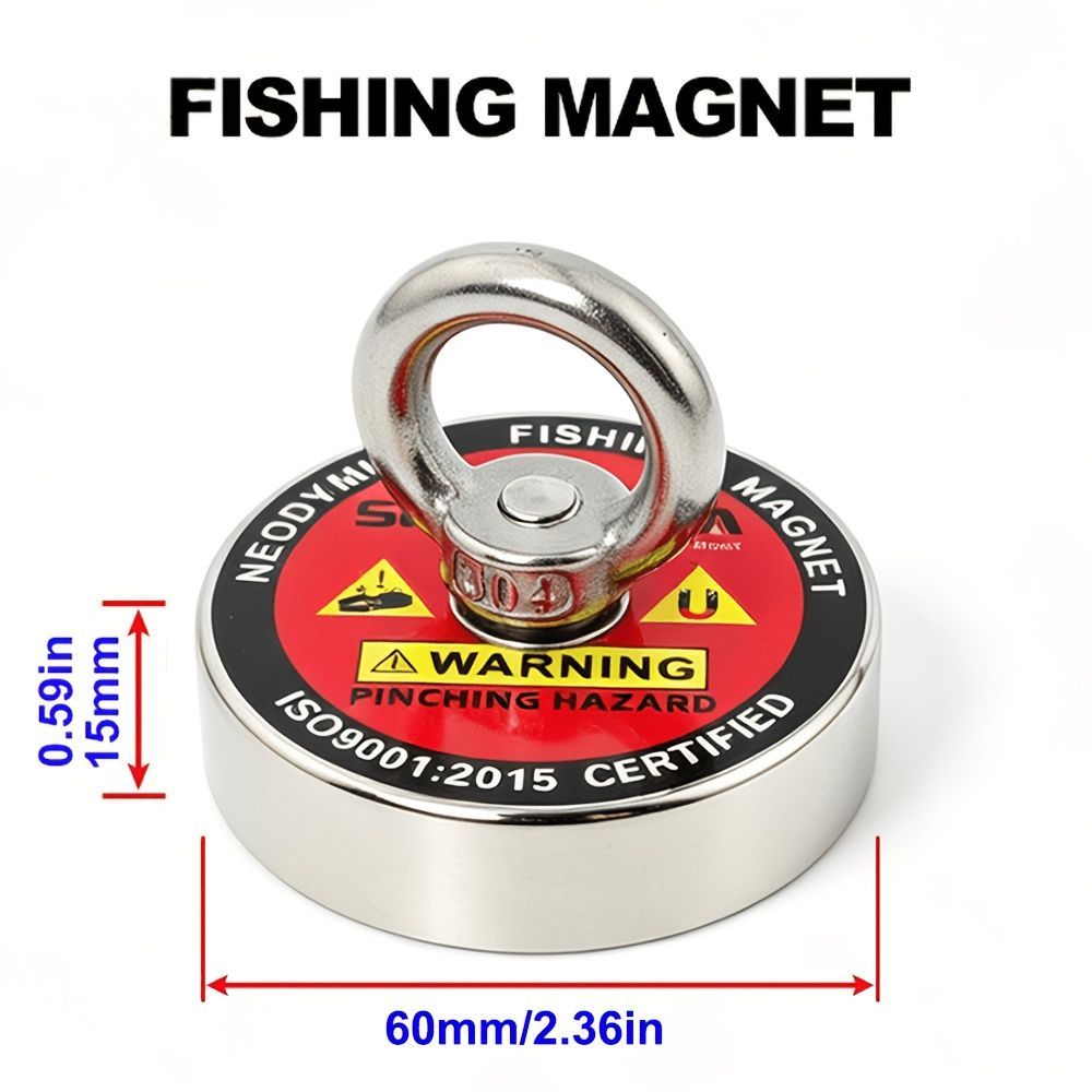 neodymium fishing magnet, N52 magnet, magnet fishing kit, deep sea magnet, river magnet fishing, Sera Phina magnet, strong magnet for fishing, Australian magnet fishing gear - Silver - Size 140kg-308IB