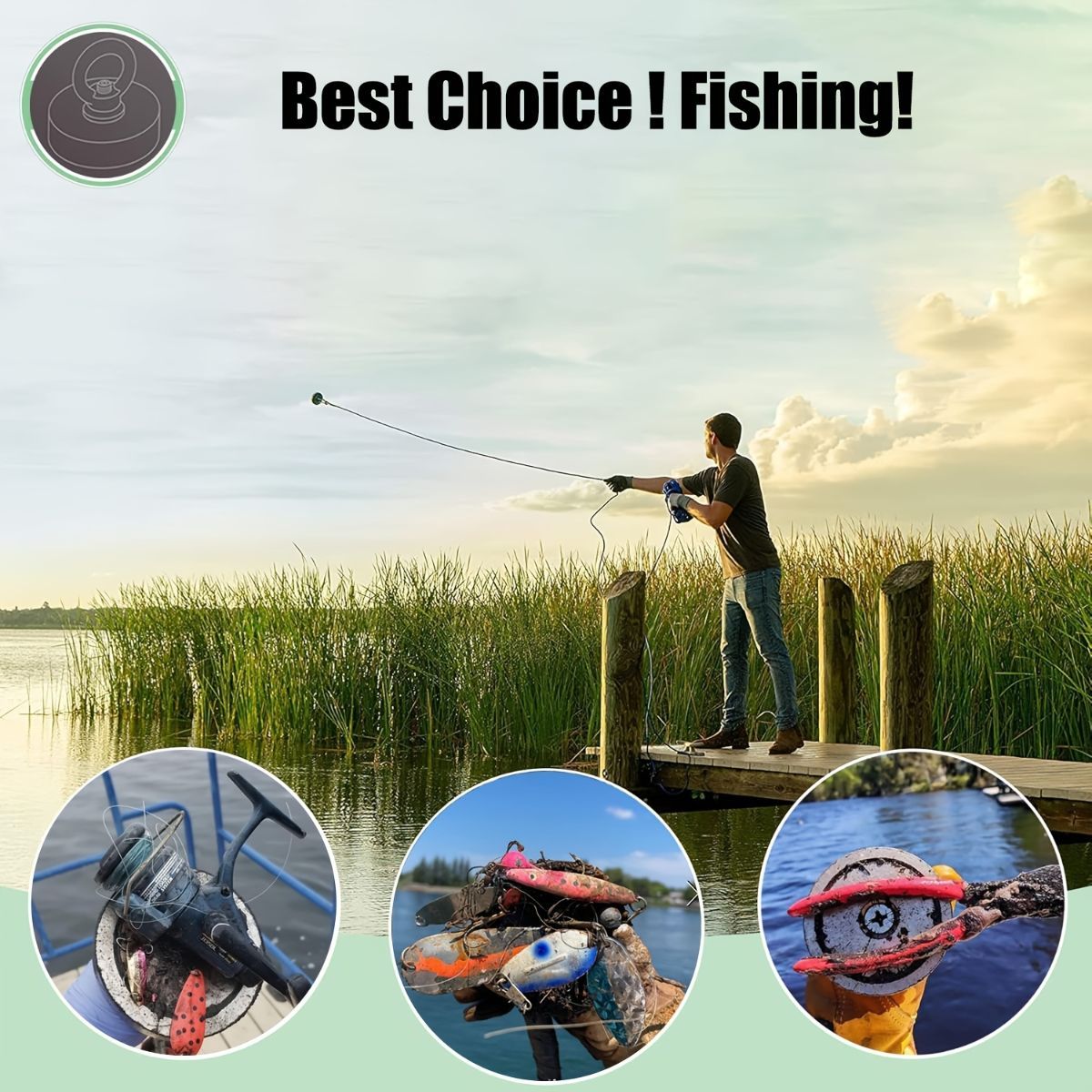 neodymium fishing magnet, N52 magnet, magnet fishing kit, deep sea magnet, river magnet fishing, Sera Phina magnet, strong magnet for fishing, Australian magnet fishing gear - Silver - Size 140kg-308IB