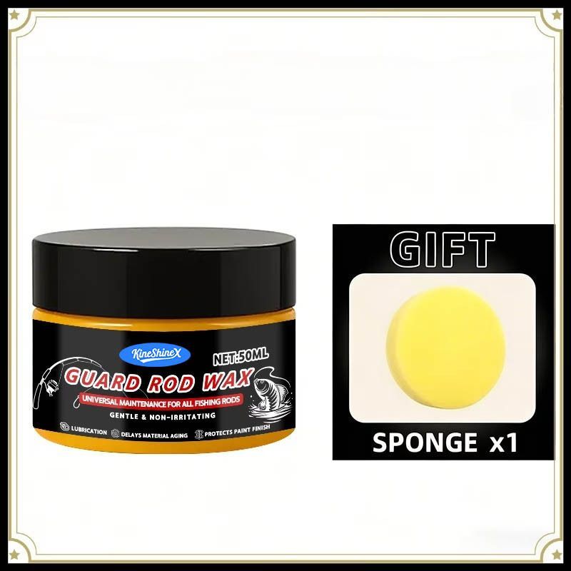 fishing rod guard wax, fishing rod maintenance, beeswax oil for fishing rods, sea rod maintenance, lure rod maintenance, rod protection, antioxidant rod wax, crack-resistant rod wax, corrosion-resistant rod wax, fishing gear care Australia - Yellow - Size