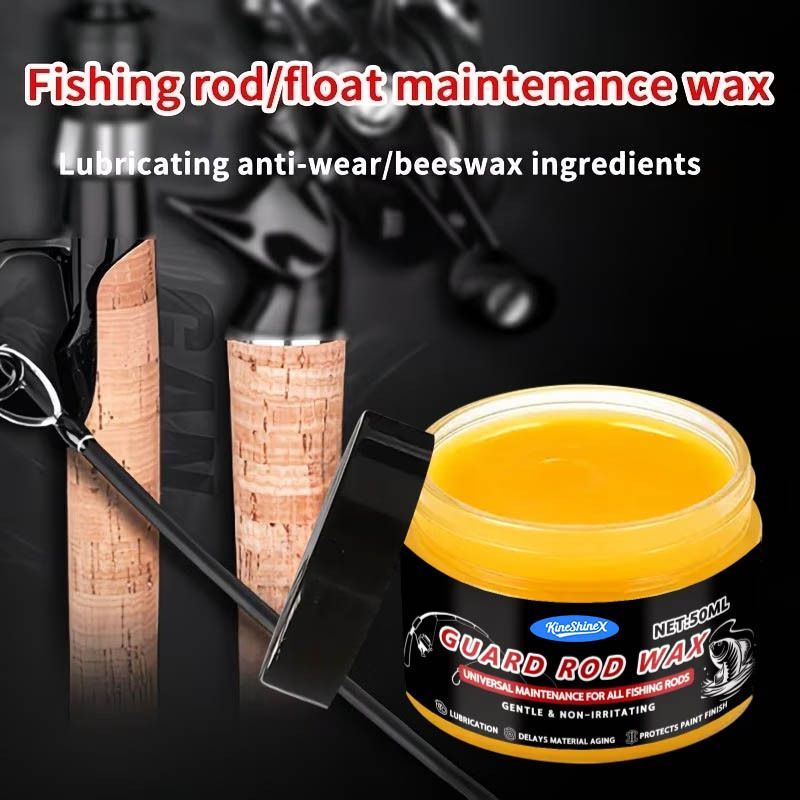 fishing rod guard wax, fishing rod maintenance, beeswax oil for fishing rods, sea rod maintenance, lure rod maintenance, rod protection, antioxidant rod wax, crack-resistant rod wax, corrosion-resistant rod wax, fishing gear care Australia - Yellow - Size